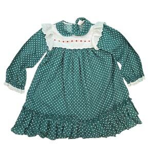 Bryan vintage cottage core green floral girl dress sz 6. Flaws